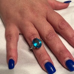 NWOT Blue stone bath bomb ring SZ 6
